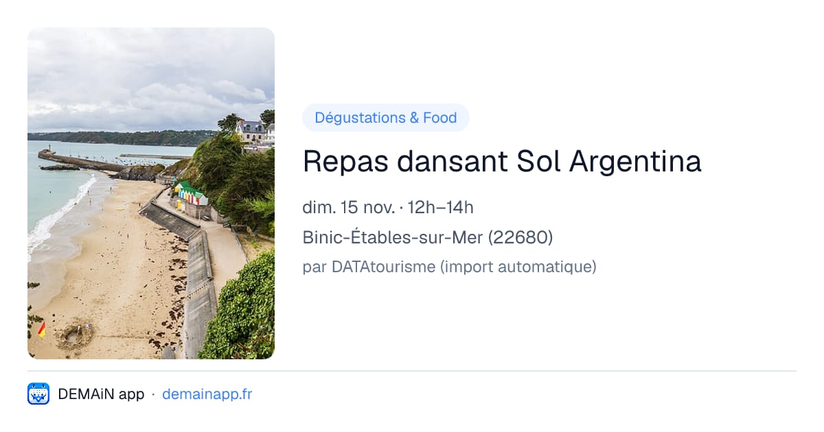 Repas dansant Sol Argentina — Binic-Étables-sur-Mer