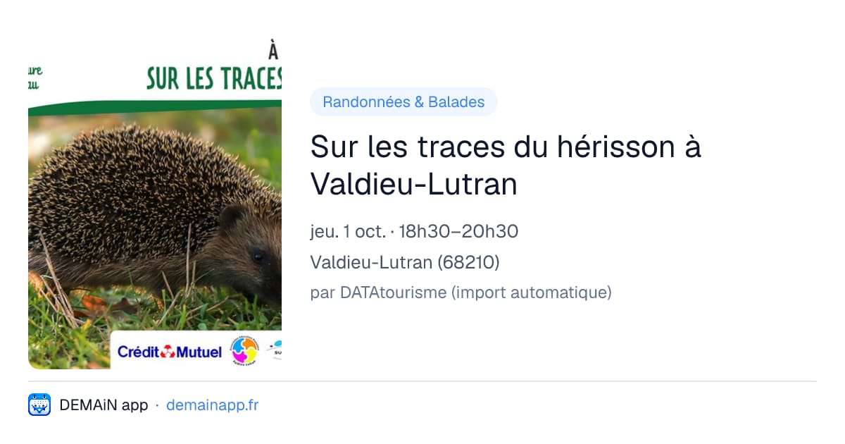 Sur les traces du hérisson à Valdieu-Lutran — Valdieu-Lutran