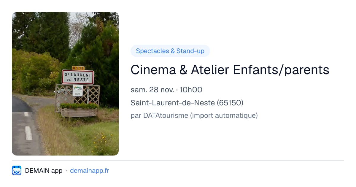 Cinema & Atelier Enfants/parents — Saint-Laurent-de-Neste