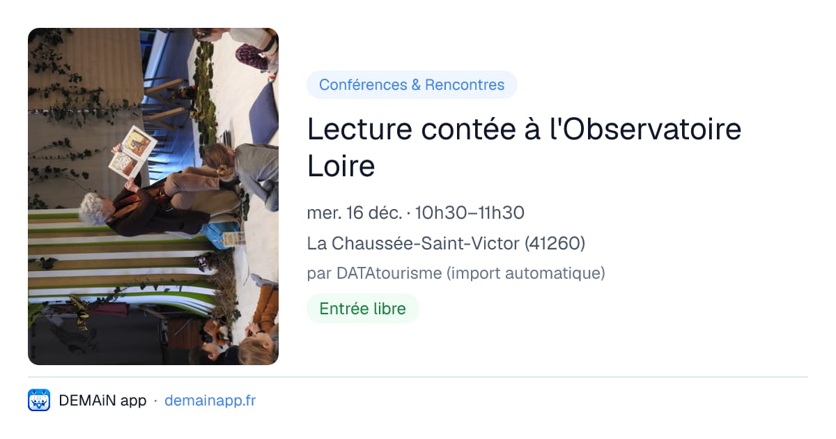 Lecture contée à l'Observatoire Loire — La Chaussée-Saint-Victor
