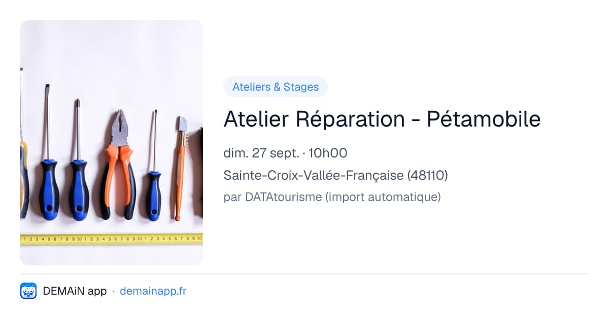 Atelier Réparation - Pétamobile — Sainte-Croix-Vallée-Française