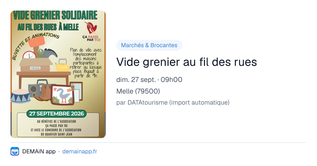 Vide grenier au fil des rues — Melle
