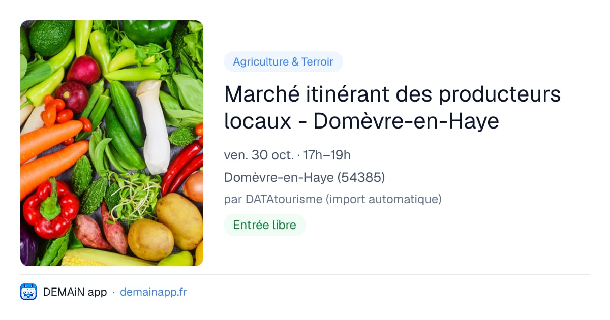 Marché itinérant des producteurs locaux - Domèvre-en-Haye — Domèvre-en-Haye