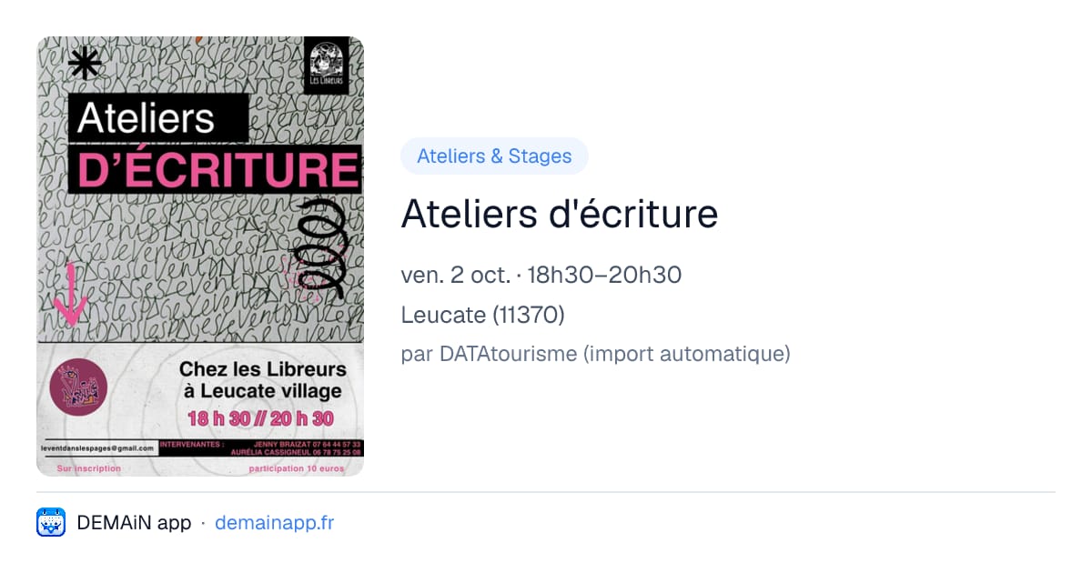 Ateliers d'écriture — Leucate