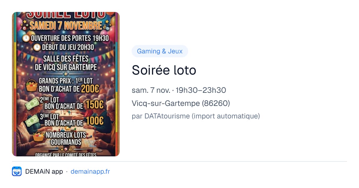 Soirée loto — Vicq-sur-Gartempe