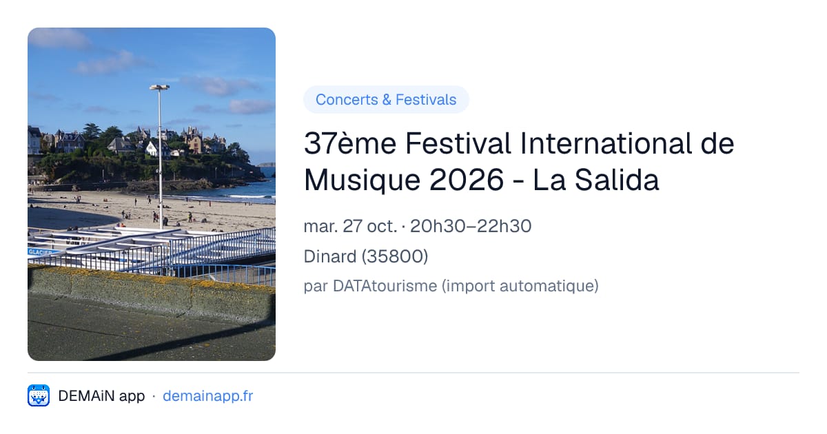 37ème Festival International de Musique 2026 - La Salida — Dinard