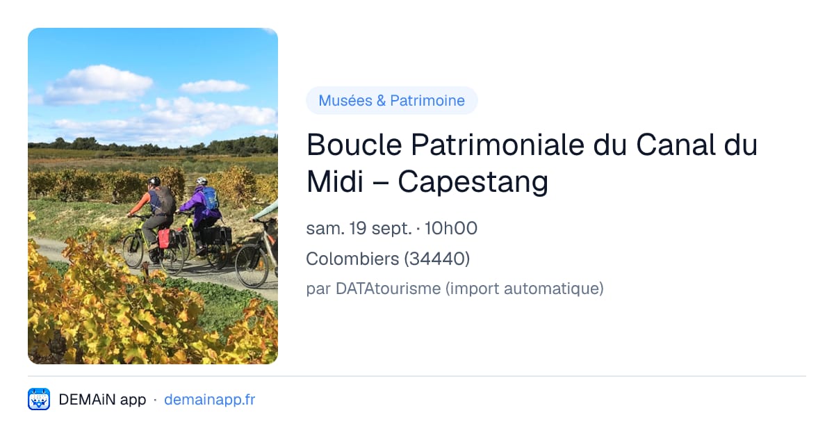 Boucle Patrimoniale du Canal du Midi – Capestang — Colombiers