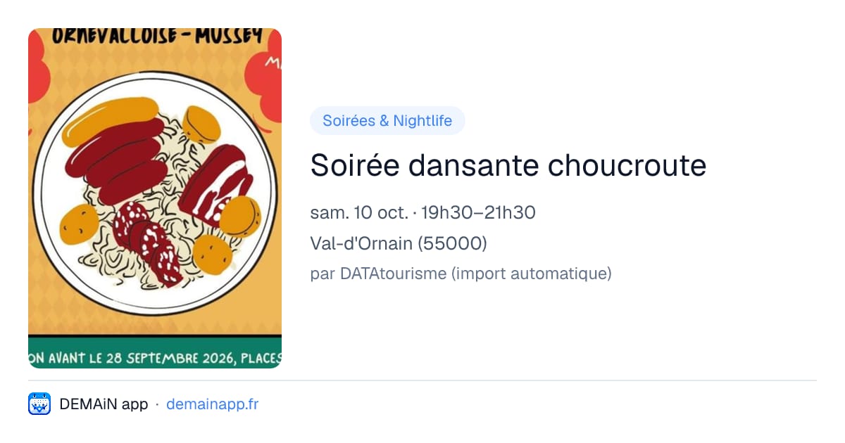 Soirée dansante choucroute — Val-d'Ornain