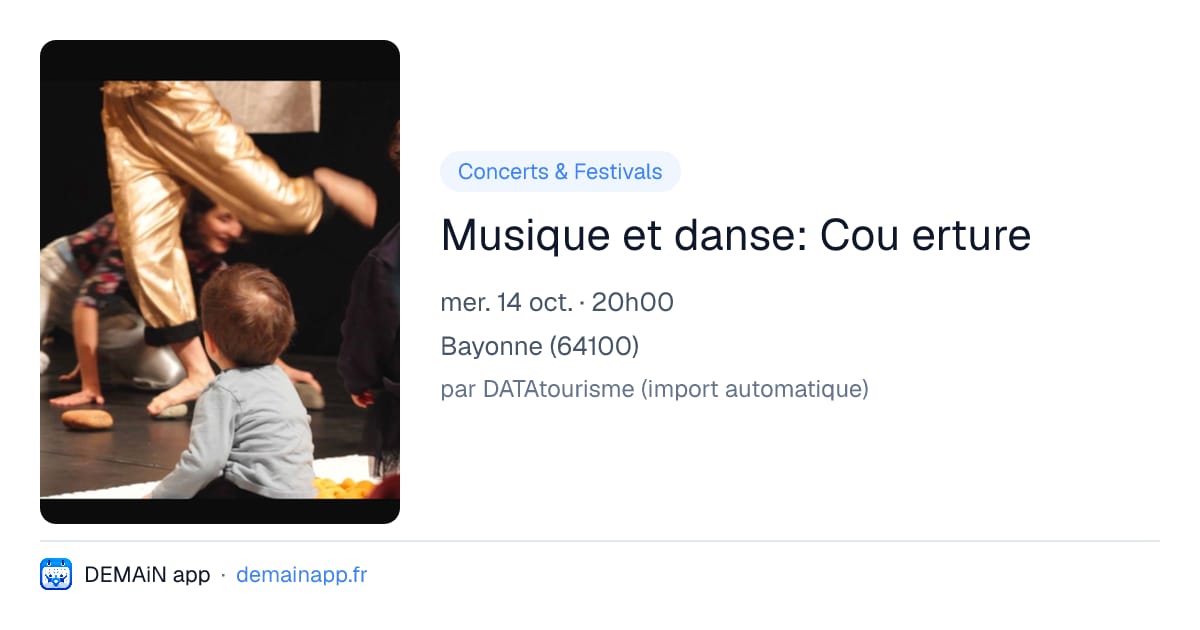 Musique et danse: Cou erture — Bayonne