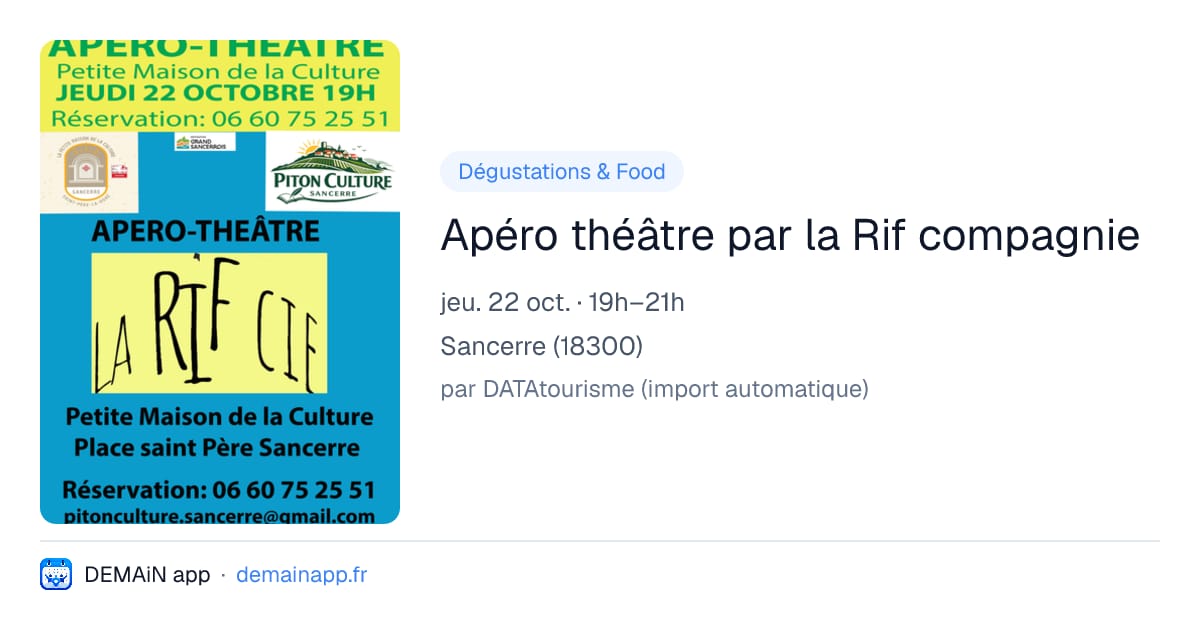 Apéro théâtre par la Rif compagnie — Sancerre