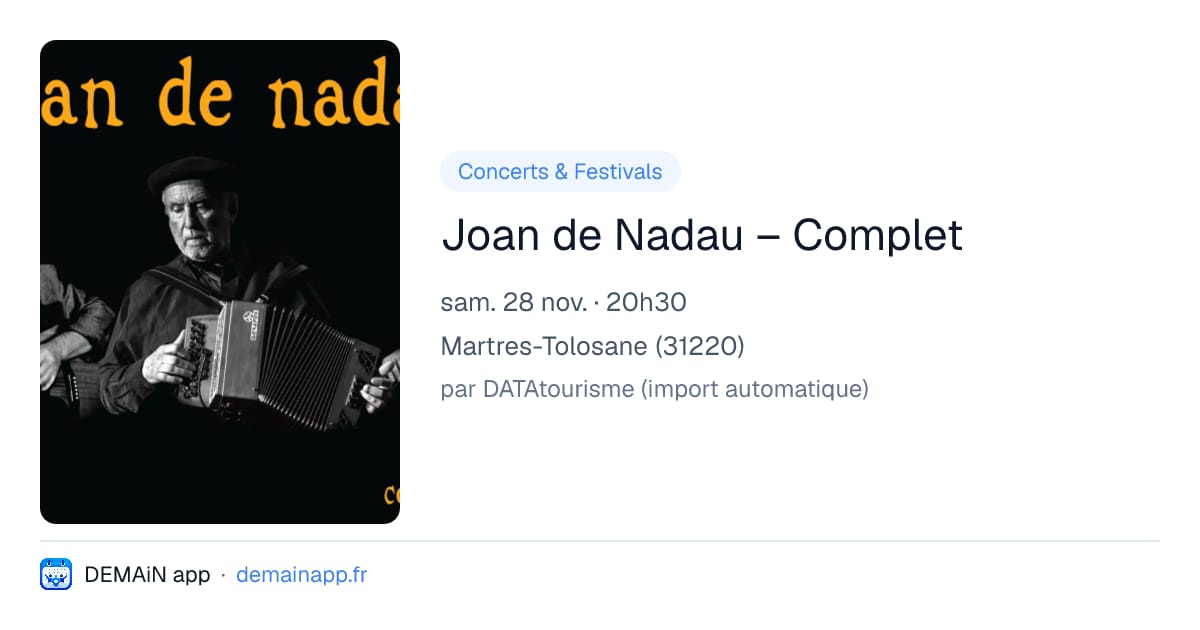 Joan de Nadau – Complet — Martres-Tolosane
