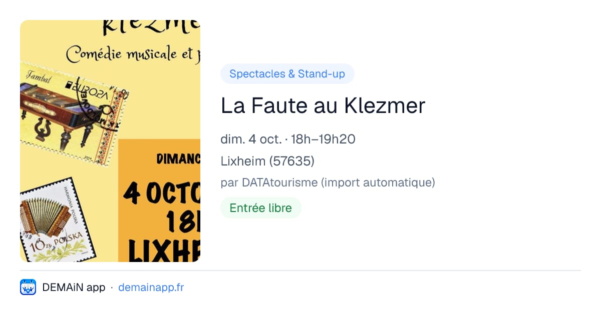 La Faute au Klezmer — Lixheim