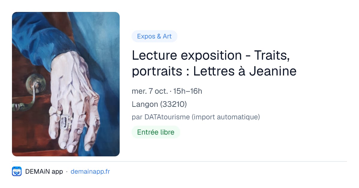 Lecture exposition - Traits, portraits : Lettres à Jeanine — Langon