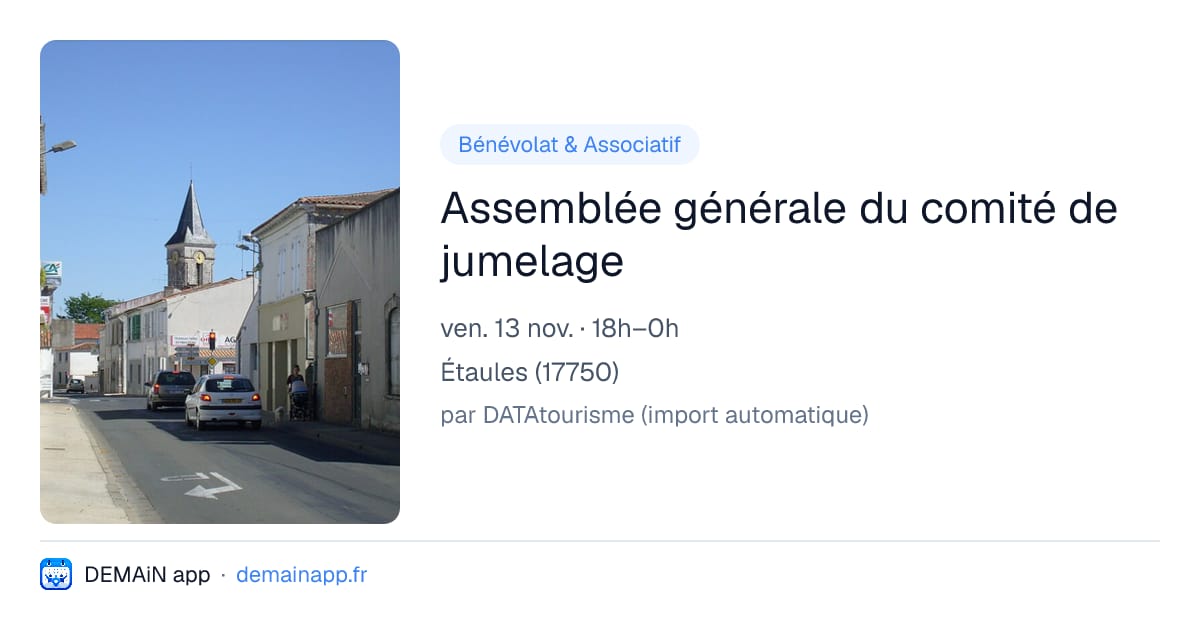 Assemblée générale du comité de jumelage — Étaules