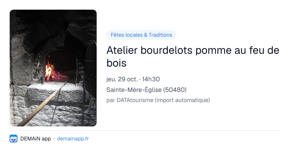 Atelier bourdelots pomme au feu de bois — Sainte-Mère-Église