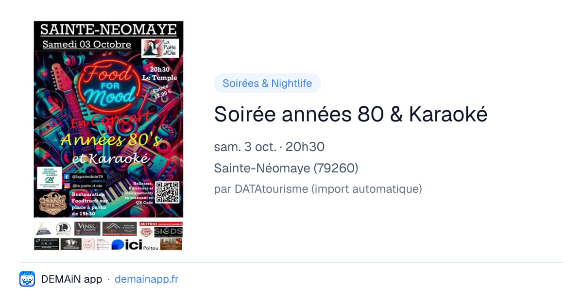 Soirée années 80 & Karaoké — Sainte-Néomaye