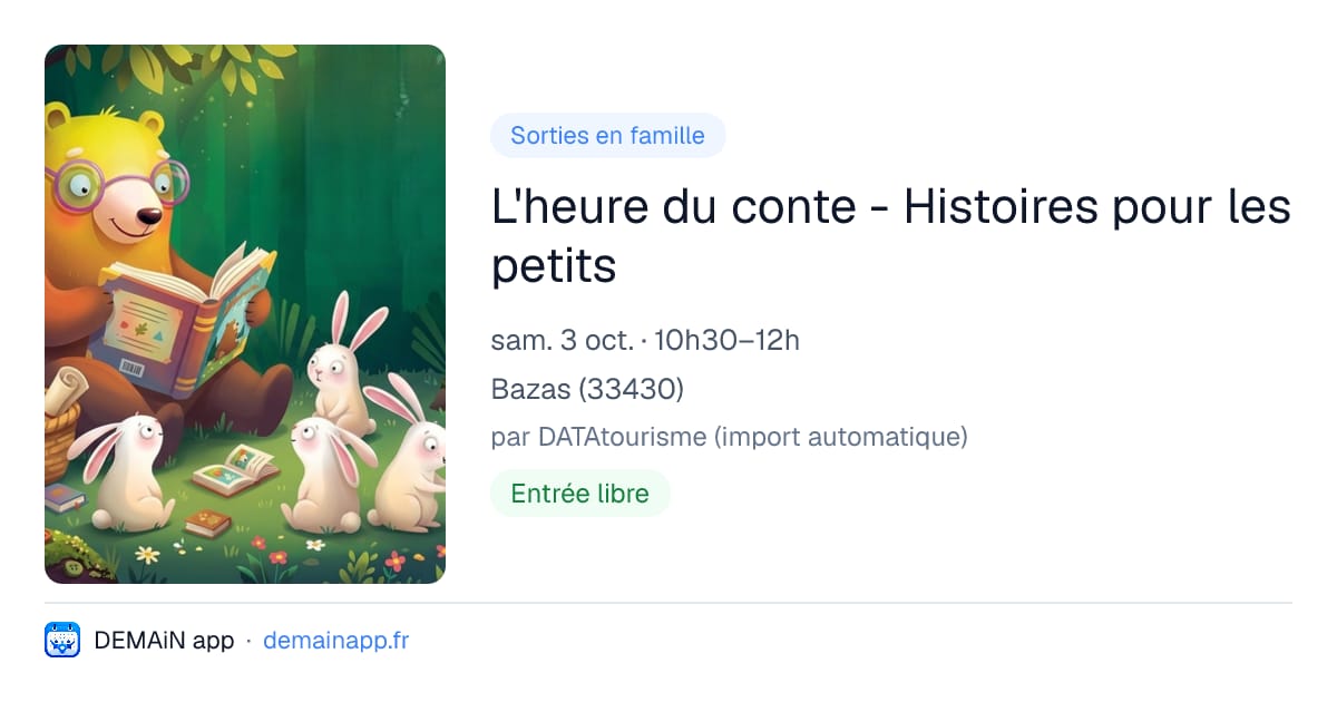 L'heure du conte - Histoires pour les petits — Bazas