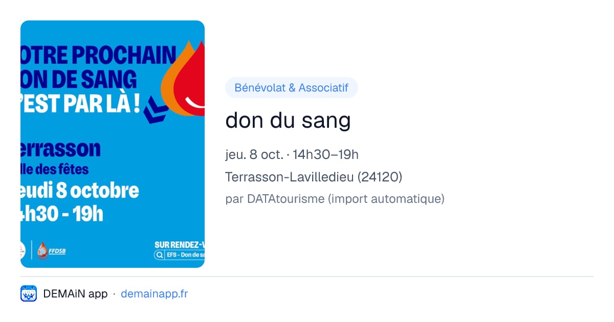 don du sang — Terrasson-Lavilledieu