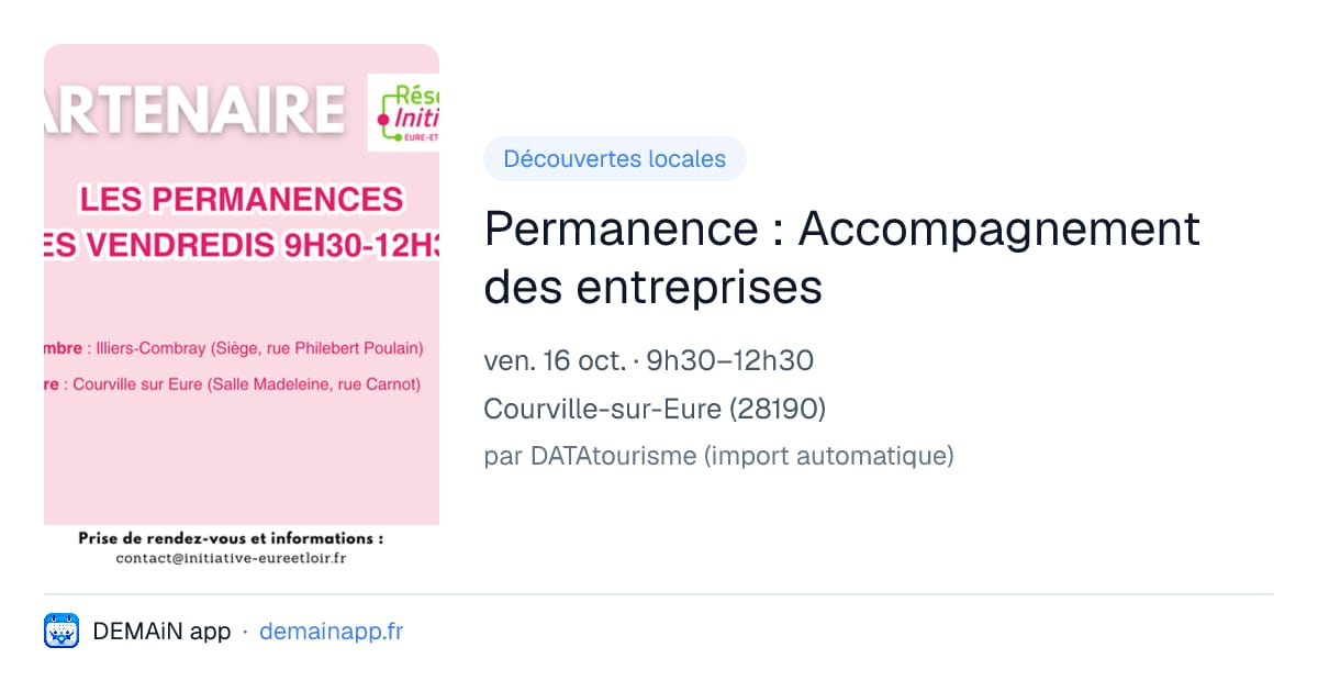 Permanence : Accompagnement des entreprises — Courville-sur-Eure