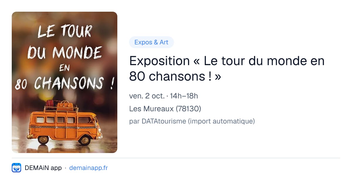 Exposition « Le tour du monde en 80 chansons ! » — Les Mureaux