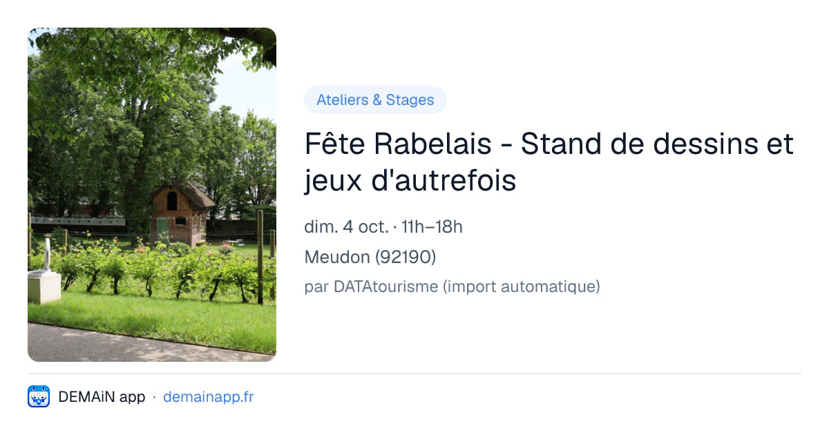 Fête Rabelais - Stand de dessins et jeux d'autrefois — Meudon