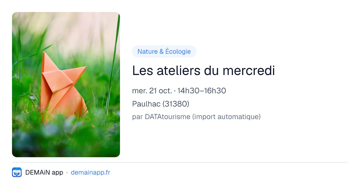 Les ateliers du mercredi — Paulhac
