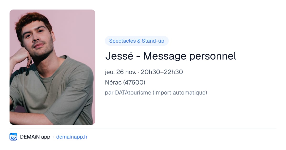 Jessé - Message personnel — Nérac