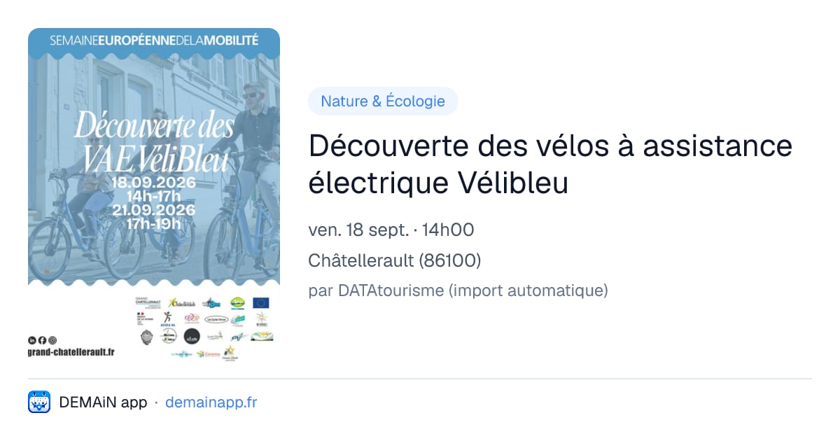 Découverte des vélos à assistance électrique Vélibleu — Châtellerault