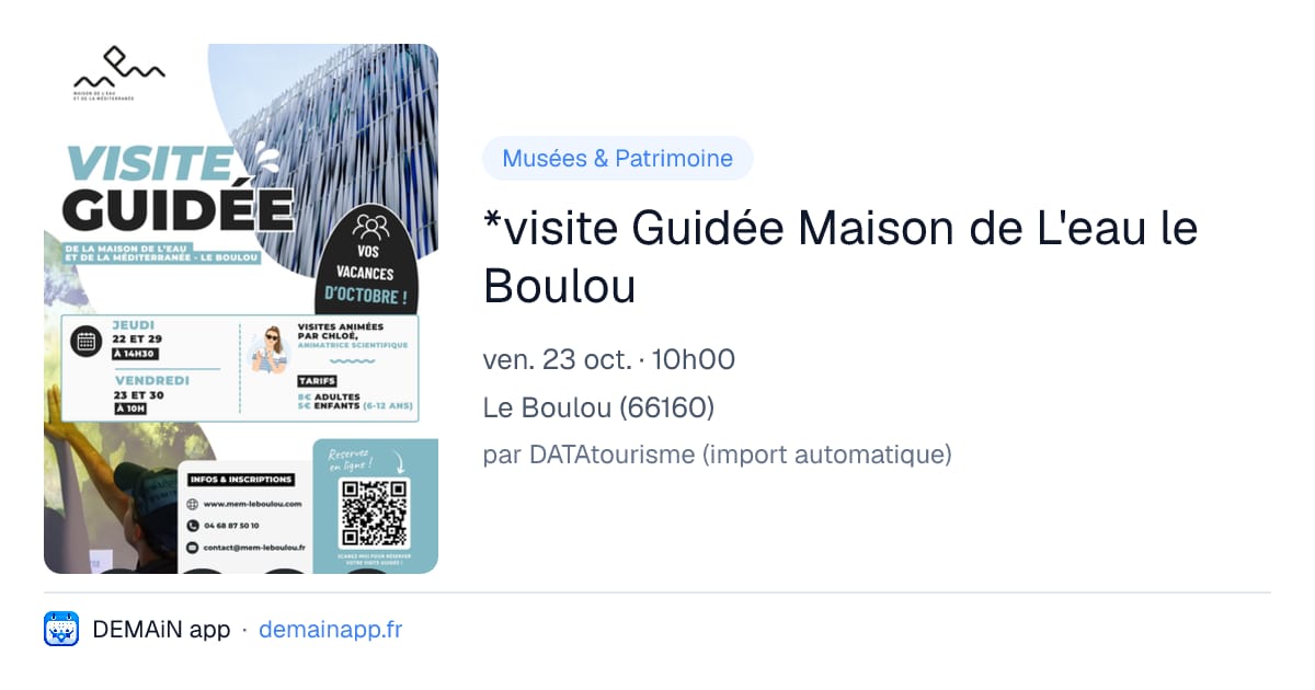 *visite Guidée Maison de L'eau le Boulou — Le Boulou