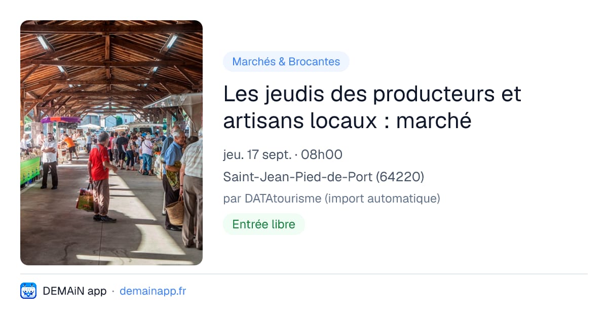 Les jeudis des producteurs et artisans locaux : marché — Saint-Jean-Pied-de-Port