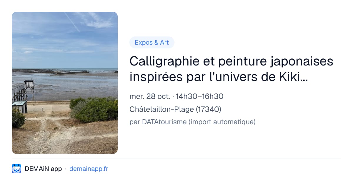 Calligraphie et peinture japonaises inspirées par l'univers de Kiki la petite sorcière — Châtelaillon-Plage