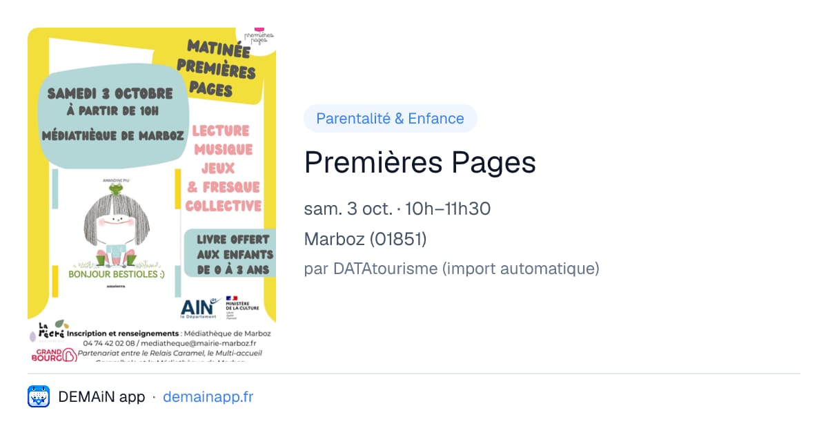 Premières Pages — Marboz