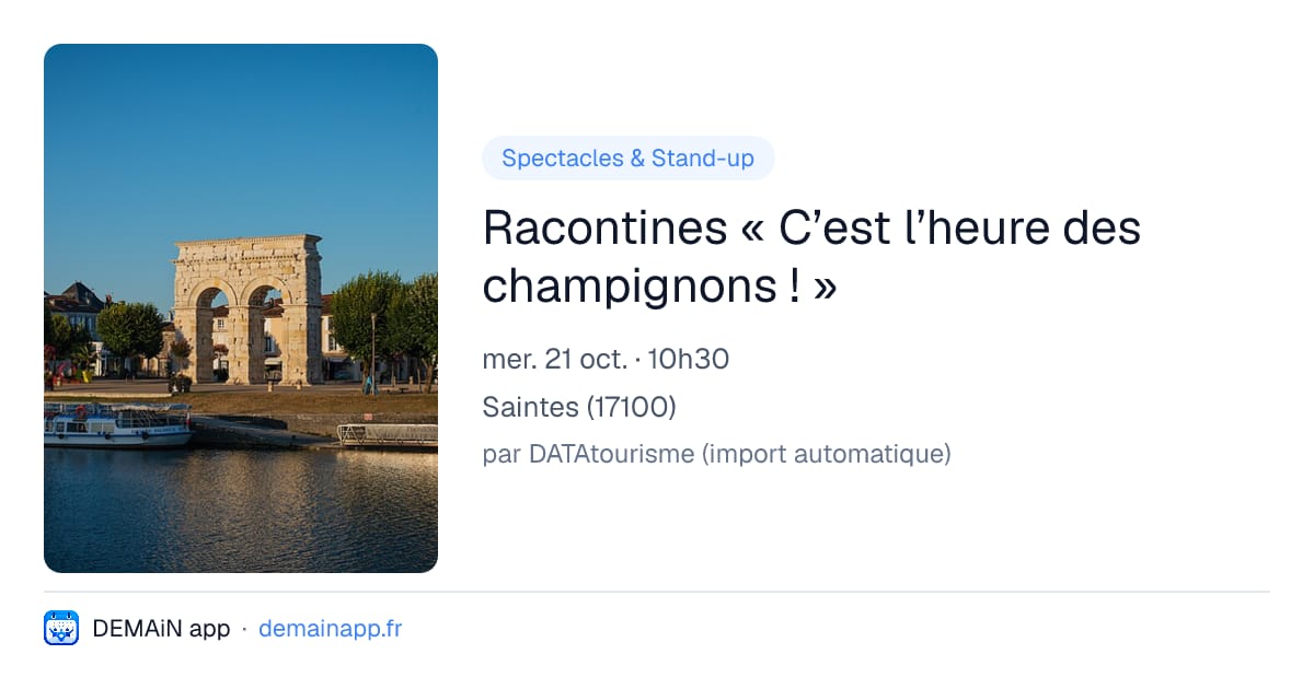 Racontines « C’est l’heure des champignons ! » — Saintes