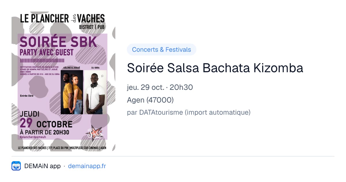 Soirée Salsa Bachata Kizomba — Agen