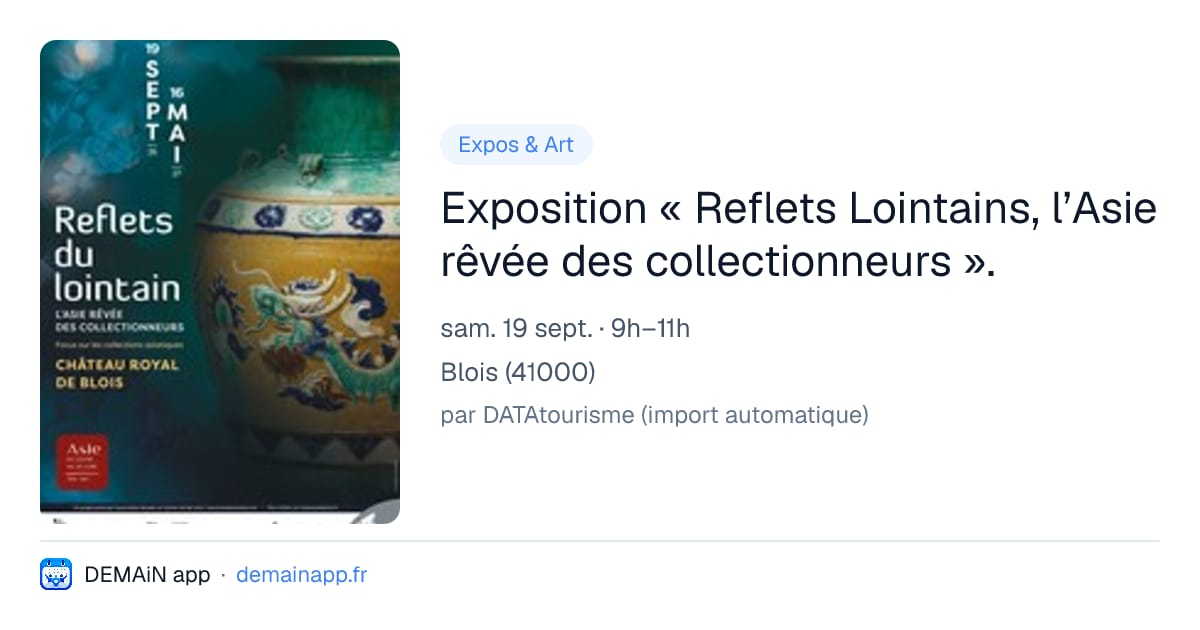 Exposition « Reflets Lointains, l’Asie rêvée des collectionneurs ». — Blois