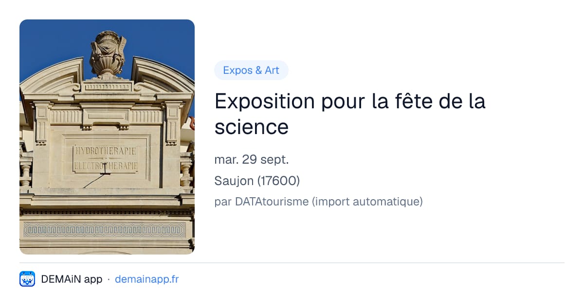 Exposition pour la fête de la science — Saujon