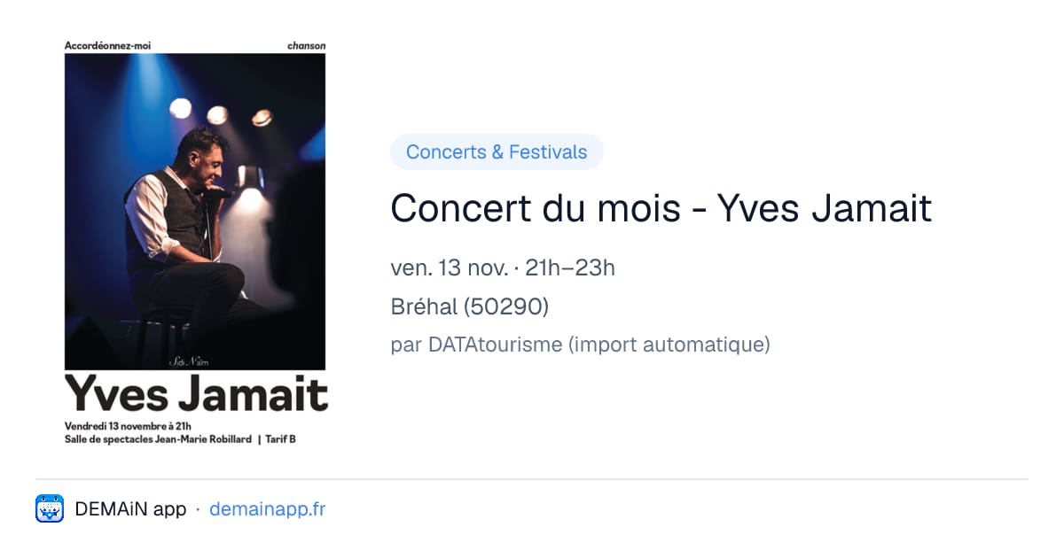 Concert du mois - Yves Jamait — Bréhal