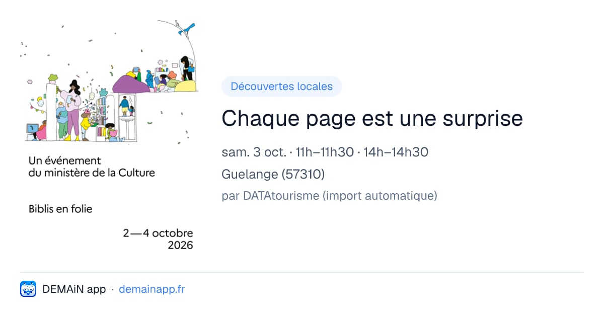 Chaque page est une surprise — Guelange