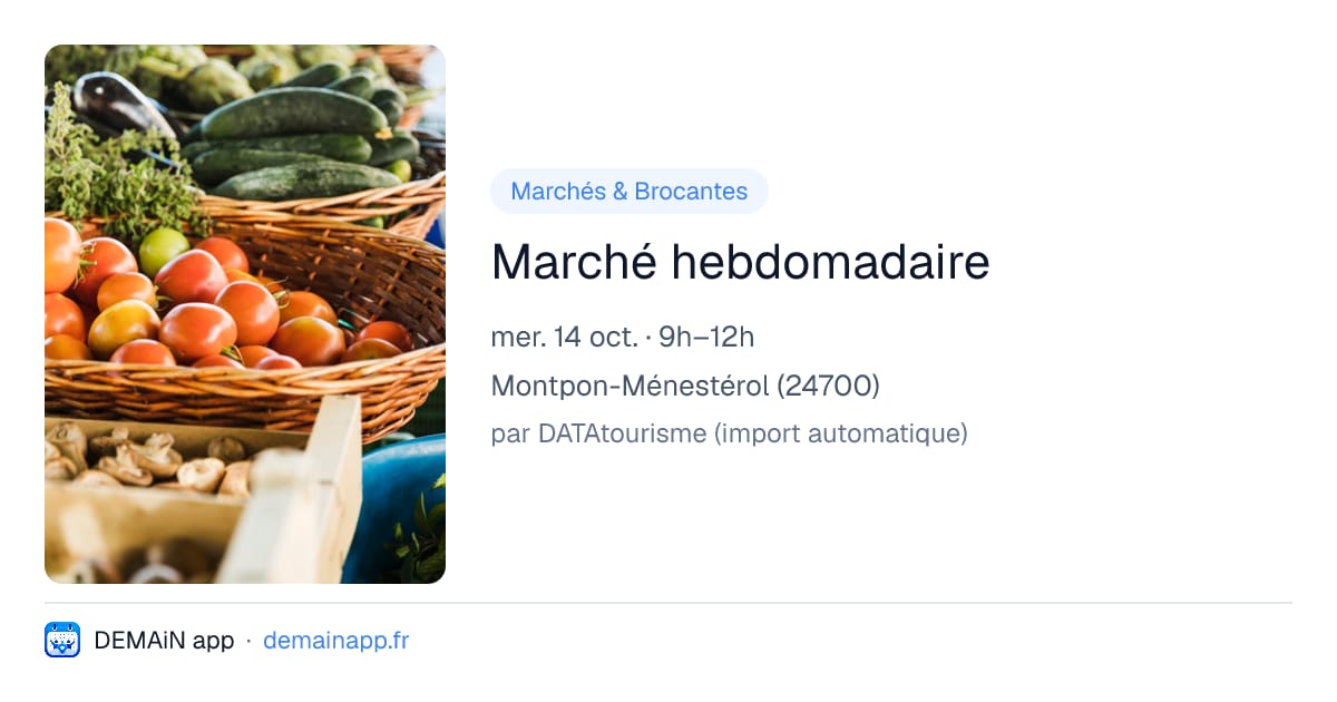 Marché hebdomadaire — Montpon-Ménestérol