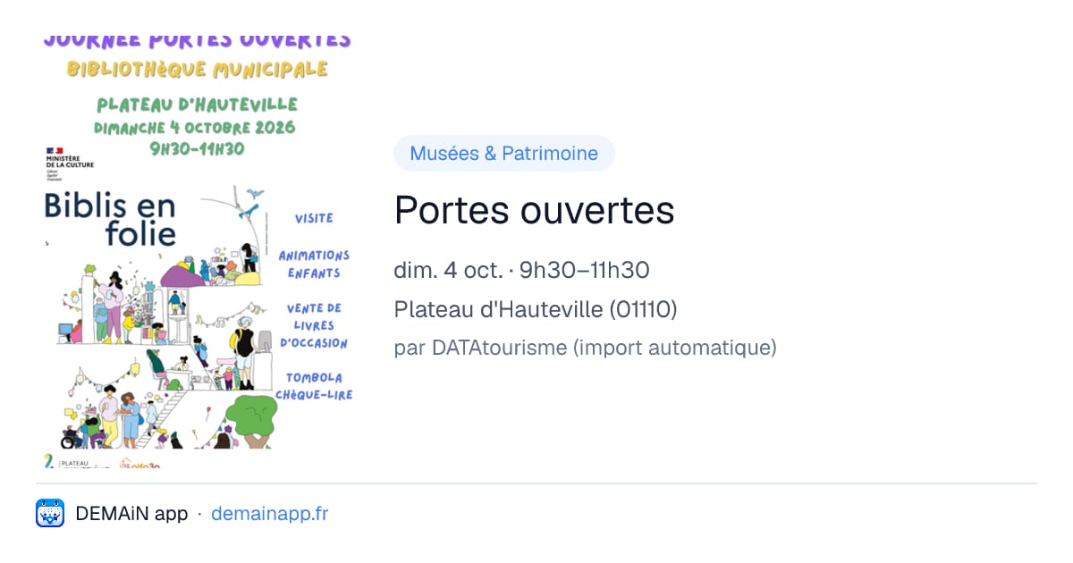 Portes ouvertes — Plateau d'Hauteville