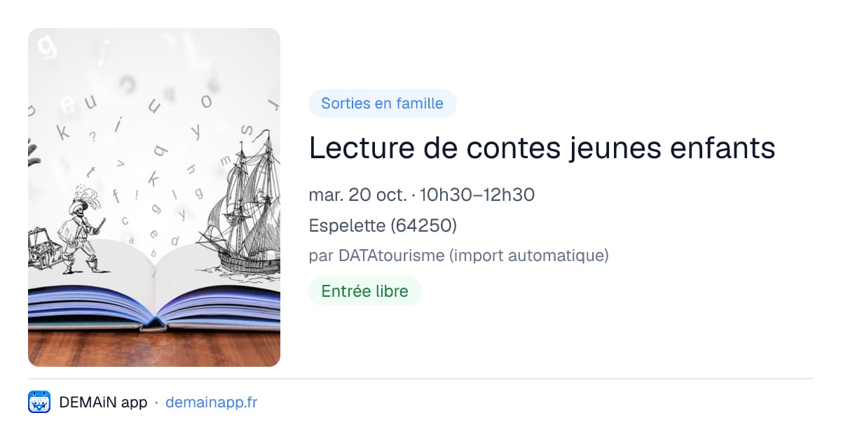 Lecture de contes jeunes enfants — Espelette