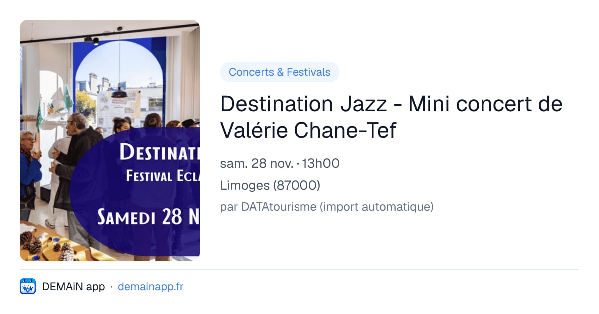 Destination Jazz - Mini concert de Valérie Chane-Tef — Limoges