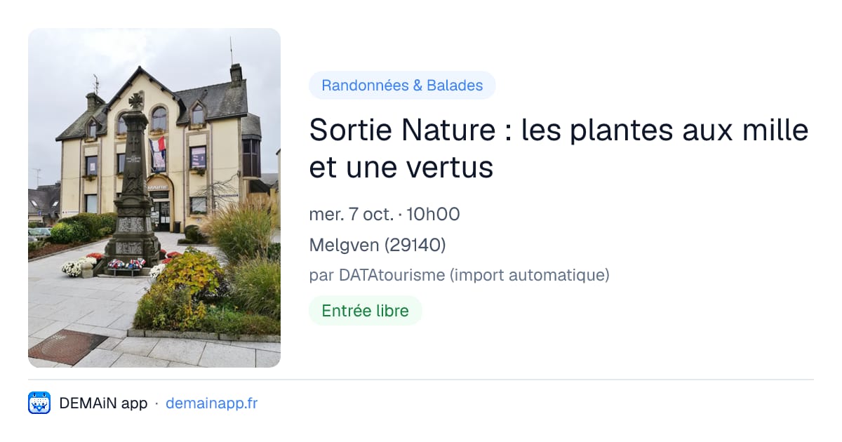 Sortie Nature : les plantes aux mille et une vertus — Melgven