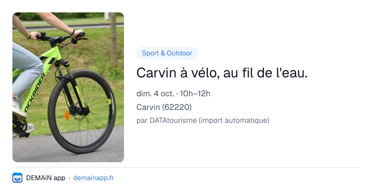 Carvin à vélo, au fil de l'eau. — Carvin