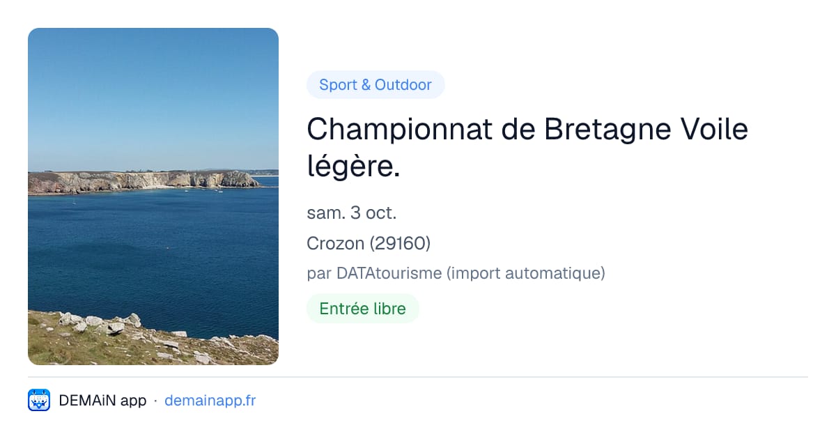Championnat de Bretagne Voile légère. — Crozon