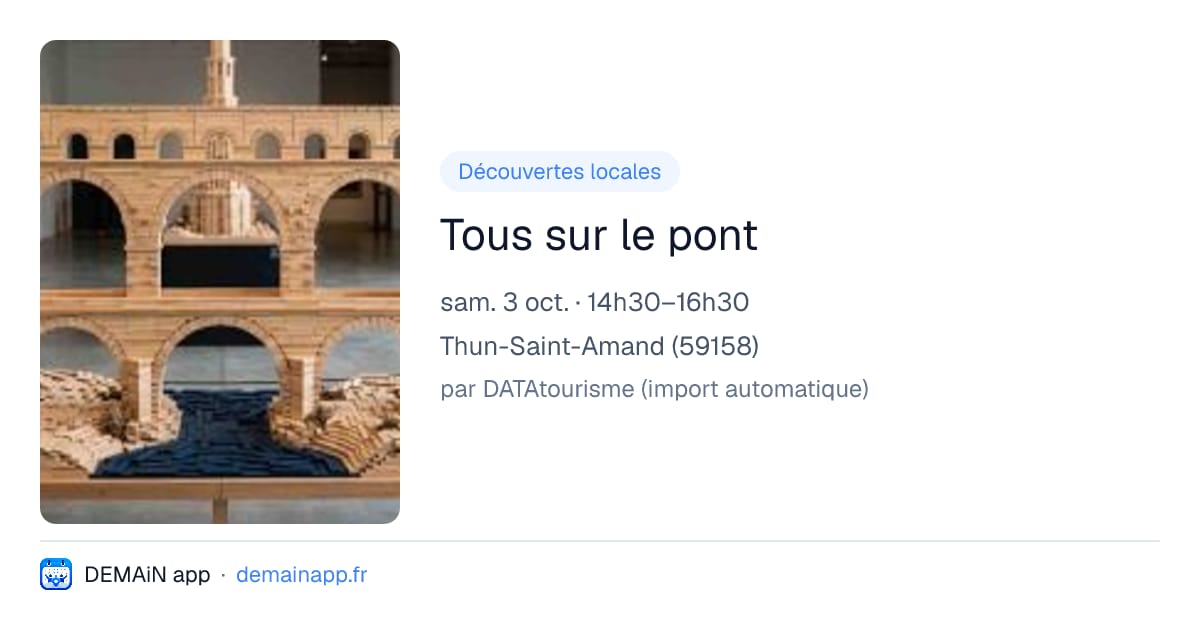 Tous sur le pont — Thun-Saint-Amand