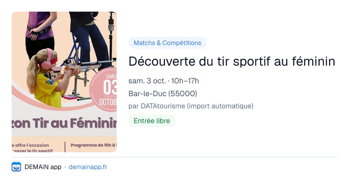 Découverte du tir sportif au féminin — Bar-le-Duc