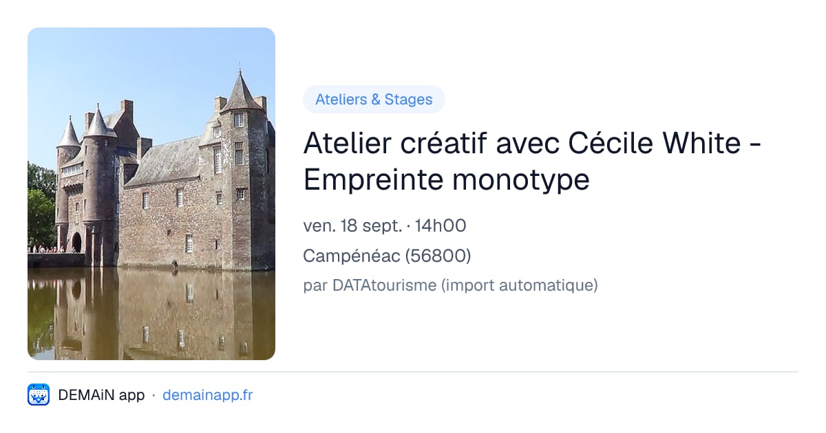 Atelier créatif avec Cécile White - Empreinte monotype — Campénéac