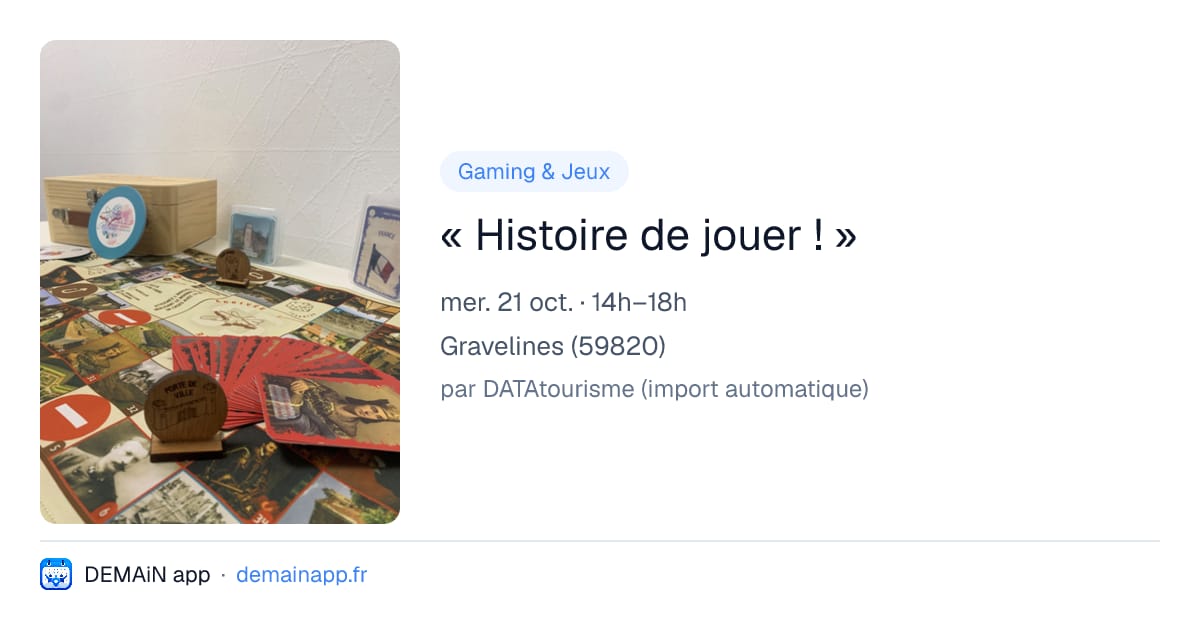 « Histoire de jouer ! » — Gravelines