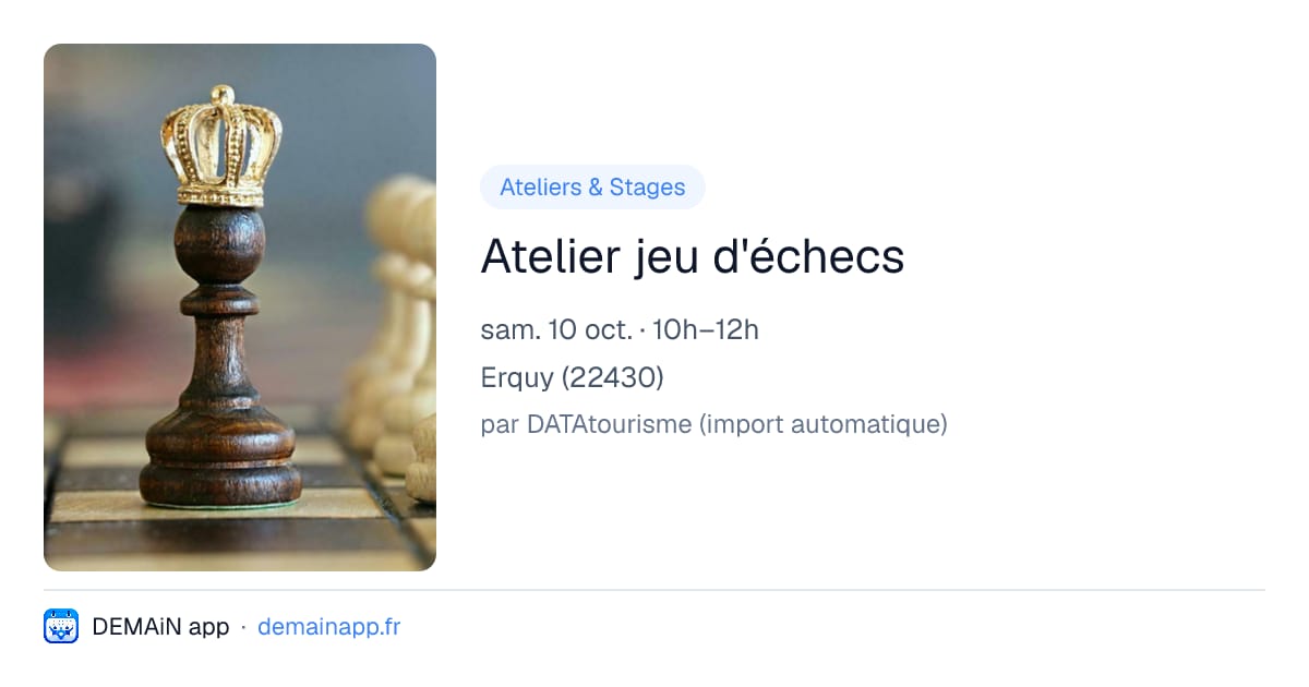 Atelier jeu d'échecs — Erquy